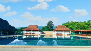 Photo of swimming pool from east